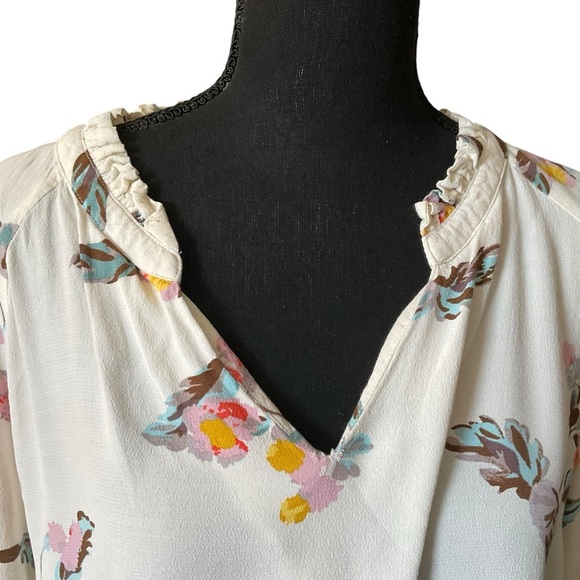 Joules Cream Relaxed Bib Collar Blouse - Picture 4 of 9